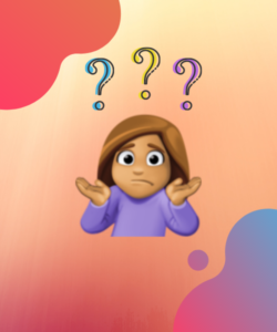 Woman emoji with medium brown skin tone shrugging in confusion.