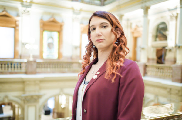 A picture of Brianna Titone in the Colorado state legislator looking regal as hell.