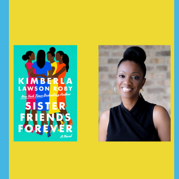 Kimberla Lawson Roby's headshot alongside the Sister Friends Forever book cover