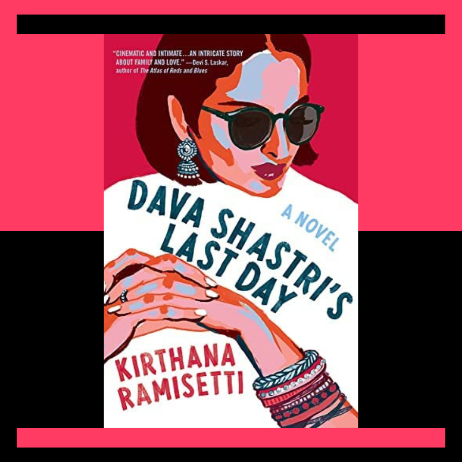 book cover image for Dava Shastri's Last Day featuring a wealthy Indian woman in sunglasses and nice jewelry