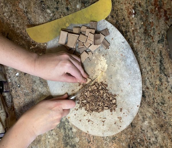 chopping chocolate