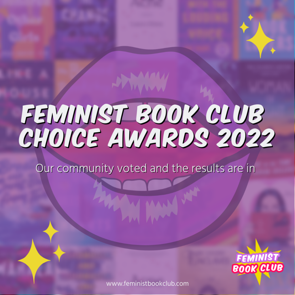 FEMINIST BOOK CLUB CHOICE AWARDS 2022 is in white text with a purple background