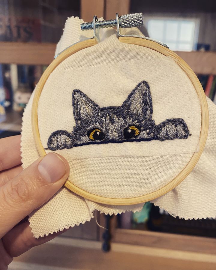 embroidered cat