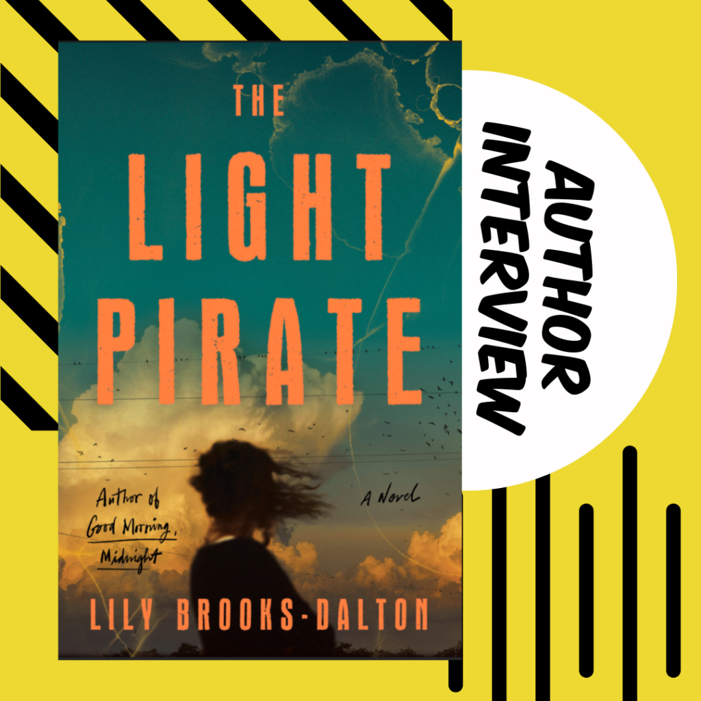 The cover of the light pirate by Lily Brooks-Dalton sits on a yellow background.