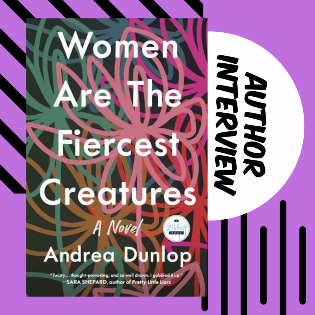 The Cover of Women are the fiercest creatures by andrea dunlop on a purple background