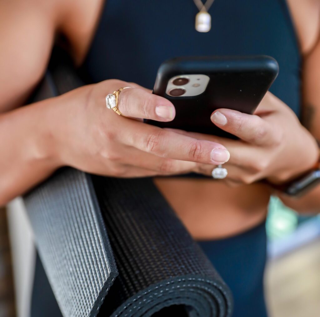 girl scrolling through social media apps