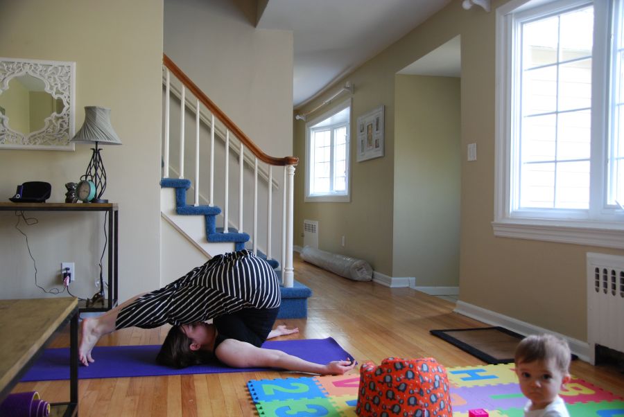 joyful movement - steph doing plow pose