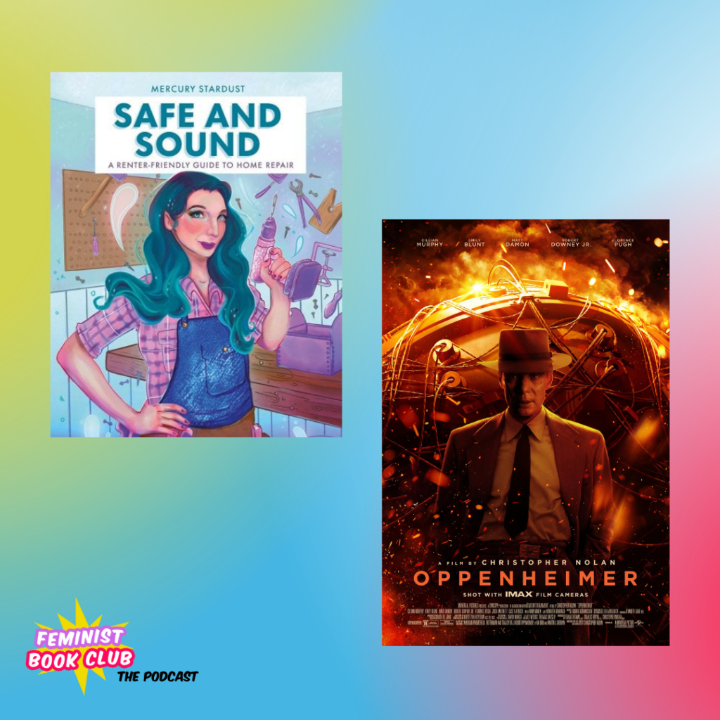 Safe and Sound by Mercury Star Dust book cover+ Oppenheimer Movie poster