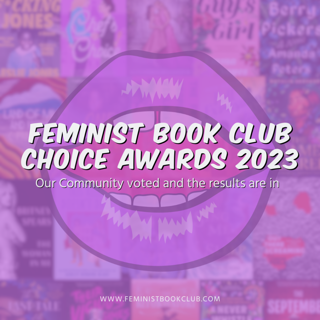 white text saying Feminist Book Club Choice Awards 2023 on a purple background